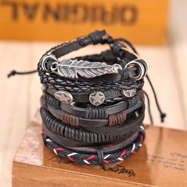 Vintage Leather Bracelet - Men's Gift - Image 5