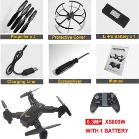 Мини складной дрон XS809W XS809HW с Wi-Fi FPV HD-разъемом, широкоугольным удержанием высоты