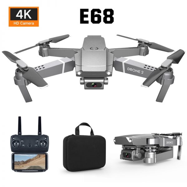 XKJ 2020 New E68 WIFI FPV Mini Drone With Wide Angle HD 4K 1080P Camera Hight Hold Mode RC Foldable Quadcopter Dron Gift - Image 2