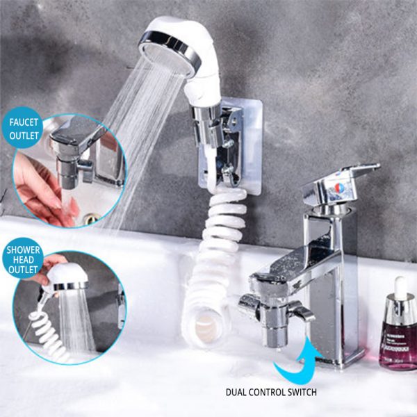 SHAI High Pressure Water Saving Wash Hair Shoer head Basin Faucet External Shower Head Bathroom Handheld Washing Hair Artifact - Image 2