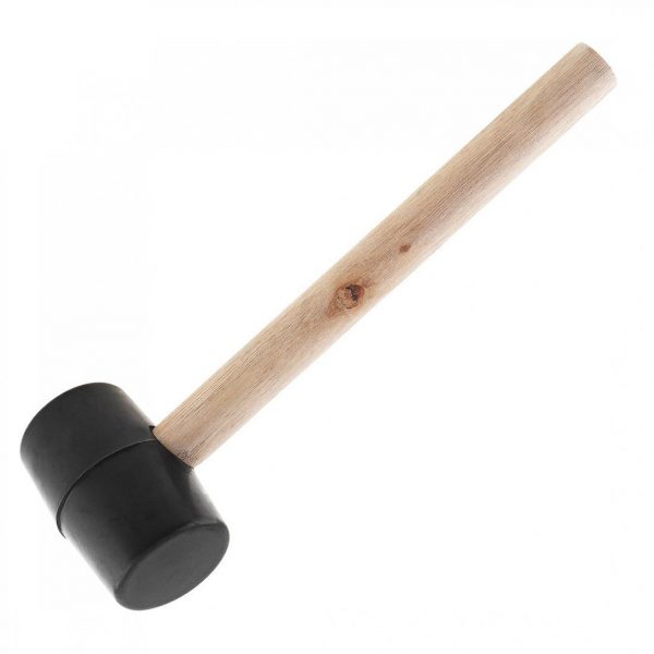 230g Black Non-elastic Rubber Hammer Tile Hammer with Round Head and Wooden Handle for DIY Hand Tool - Image 5
