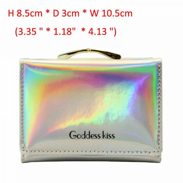 5 Colors Summer Stylish Wallet  Women New Hot Luxury Laser Leather Wallet Card Holder Coin Purse Clutch Mini Laser Wallet - Image 3