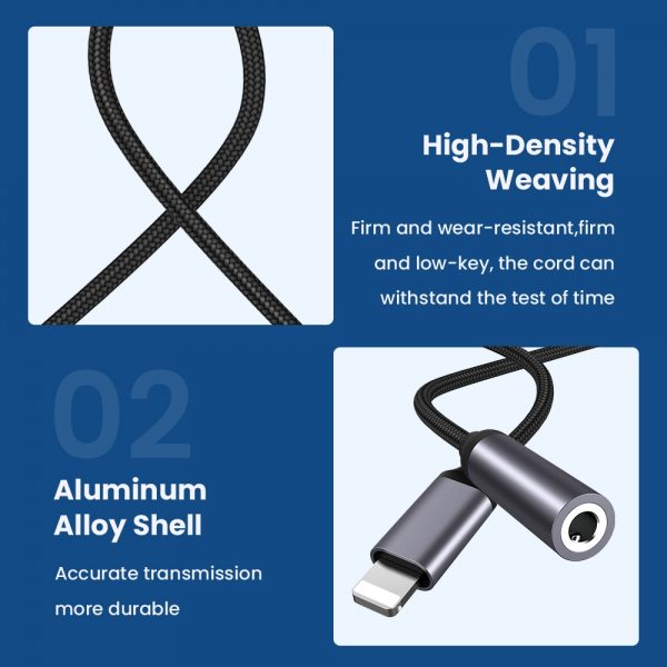 8 Pin to 3.5mm Jack AUX Cable For iPhone - Image 5