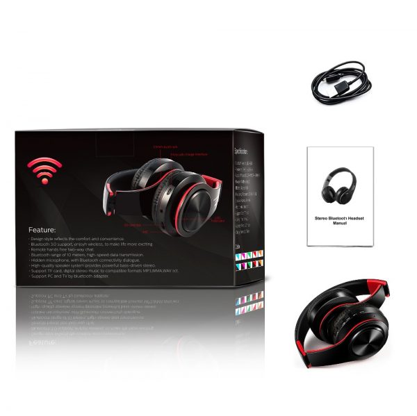 HIFI Stereo Earphones Bluetooth Headphone Music Headset FM and Support SD Card with Mic for Mobile Xiaomi Iphone - Image 6