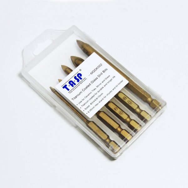 TASP 5pcs Glass Drill Bit Set Carbide Tipped Ceramic Tile Cutter 1/4" Hex Shank 3/4/6/8/10mm Power Tools Accessories - Image 6