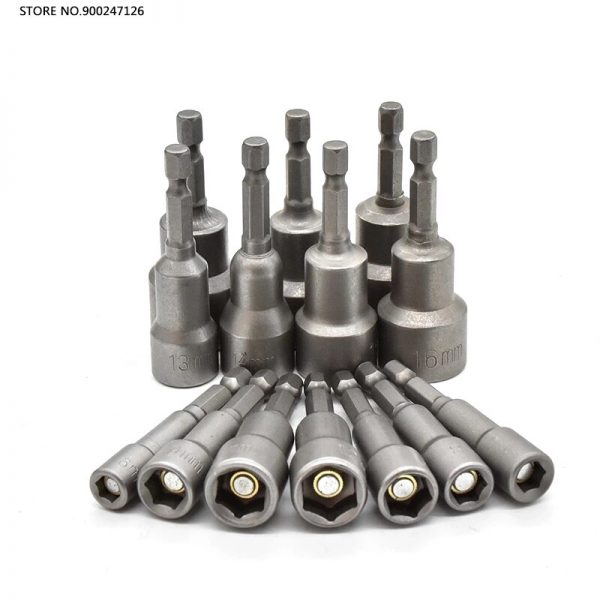 1Pc 6mm-19mm impact Socket Magnetic Nut Screwdriver 1/4 hex key set Drill Bit Adapter for Power Drills Impact Drivers Socket kit