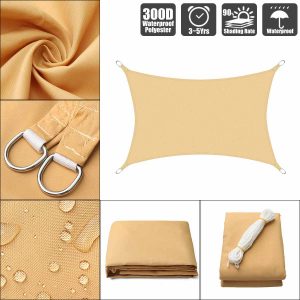 2×3 2×4 2.5x3m 300D Shade Sail Sun Canopy Cover Outdoor trilateral Garden Yard Awnings Waterproof Car Sunshade Cloth