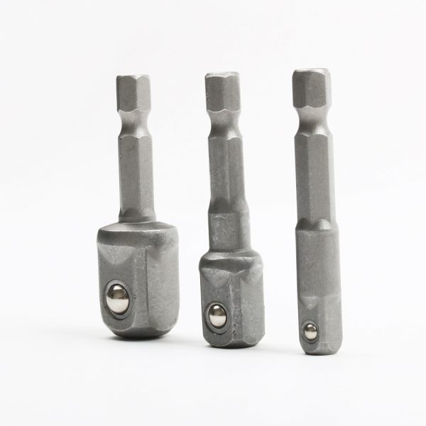 3pcs/set Chrome Vanadium Steel Socket Adapter Hex Shank to 1/4" 3/8" 1/2" Extension Drill Bits Bar Hex Bit Set Power Tools - Image 2