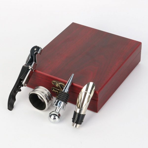 4 Pcs/set Wine Opener, Automatic Wine Bottle Corkscrew Opener with Foil Cutter for Wine Lover 4-in-1 Gift Set Bars Set Tools Wi - Image 3
