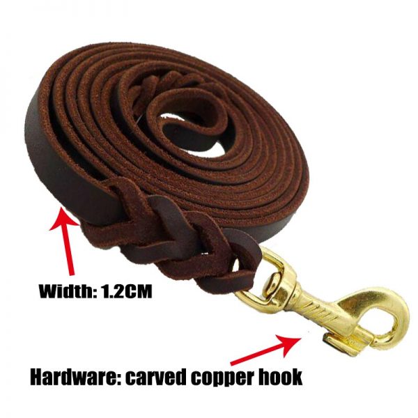 Big Dog Leash High-end Cowhide Leather Leash - Image 2