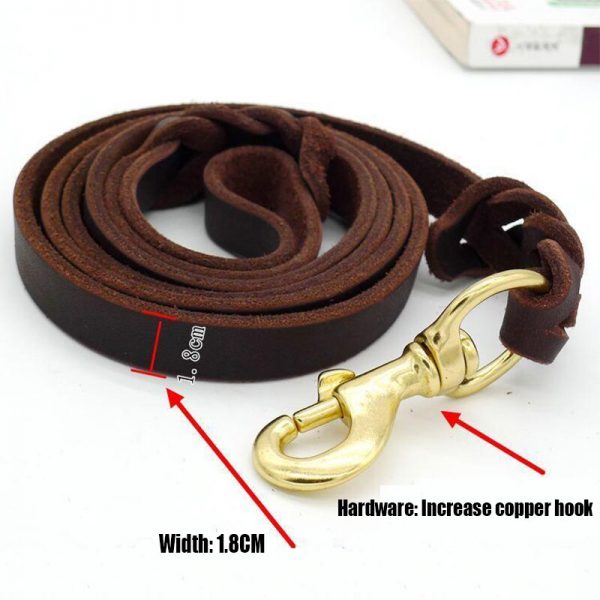 Big Dog Leash High-end Cowhide Leather Leash - Image 3