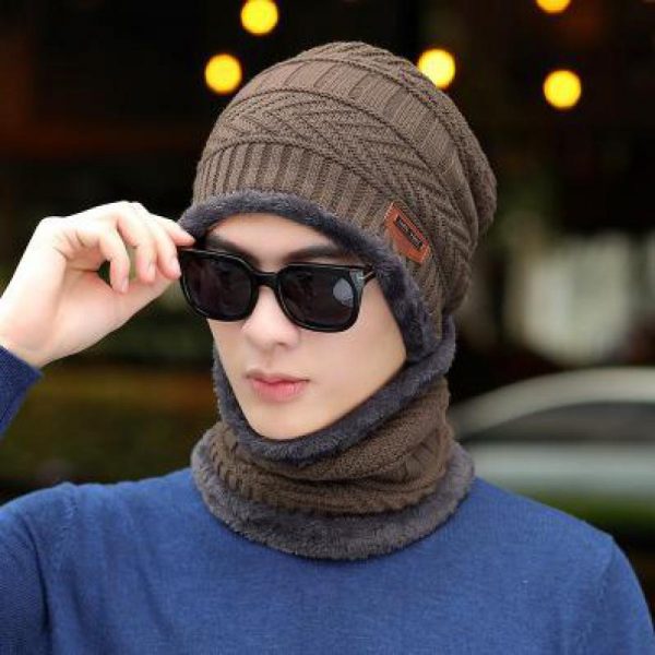 COKK Winter Beanie Hat For Men Knitted Hat Winter Cap Beanie Women Thick Wool Neck Scarf Cap Balaclava Mask Bonnet Hats Gorras - Image 6