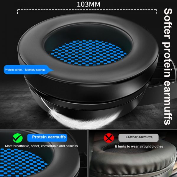 Gamer Headset Gaming Headphones with Microphone For Computer For PC Xbox PS4 Stereo Hifi Stereo Sound - Image 3