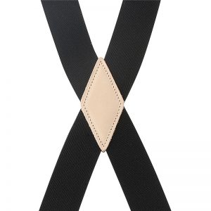Men’s 3.5cm Unisex Solid Straight Clip Rawhide Suspender Genuine Leather Brace 110cm 130cm Extended Size Vintage Groomsmen Gifts