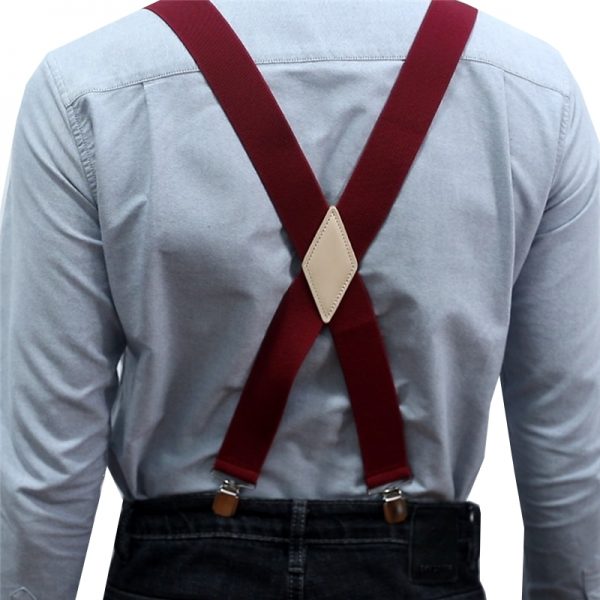 Men's 3.5cm Unisex Solid Straight Clip Rawhide Suspender Genuine Leather Brace 110cm 130cm Extended Size Vintage Groomsmen Gifts - Image 4