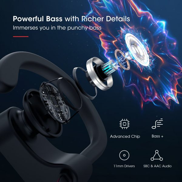 Mpow Flame 088A Bluetooth Headphone IPX7 Waterproof Sport Running Wireless Headset Sports Earphones Earbuds With Mic For Phone - Image 5