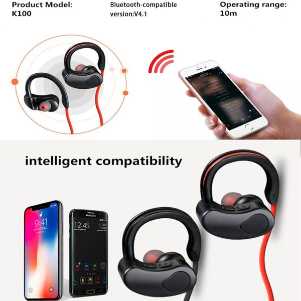 Sports Bluetooth-compatible Earphone Wireless Headphones Stereo Headset K98 K100 Wireless Earbuds HiFI Bass Hands-Free With Mic - Image 3