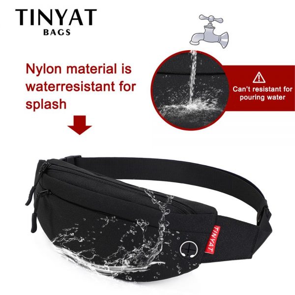 TINYAT Men Waist Bag Pack Purse Casual Large Phone Belt Bag Pouch Women's Canvas Travel Phone Bag Fanny Banana Bag Hip 4 Pockets - Image 5