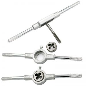 Tap Die wrench set 8/12/20pcs Tap and Die Set Thread Screw Plug Tap Drill Metric Hand Tap Die Wrench Threading Hand Tool