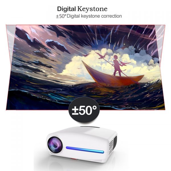 WZATCO C2 1920*1080P Full HD 200inch AC3 4D keystone LED Projector android 10.0 Wifi Portable 4K Home theater Beamer Proyector - Image 2