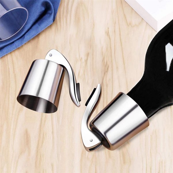 Wine Bottle Stopper Stainless Steel Reusable Leakproof Silicone Beverage Bottle Sealer Wine Fresh Saver Kitchen Bar Tools 2021 - Image 3