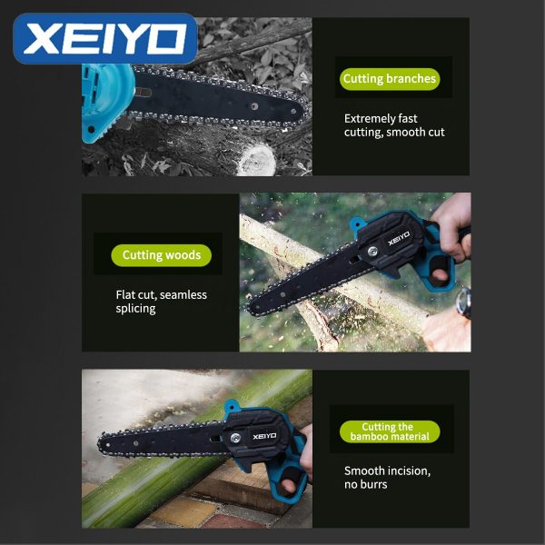 XEIYO 6 Inch Electric Chainsaw for Makita 18V Battery Rechargeable Mini Woodworking Wood Cutter Garden Hand Tools Man Chain Saw - Image 5