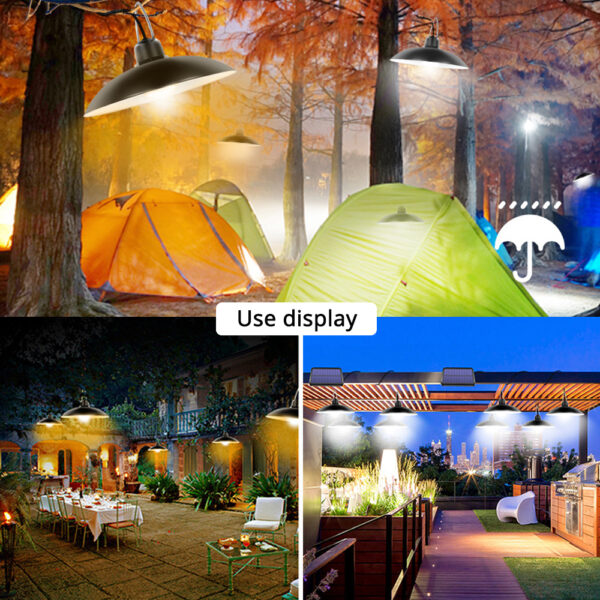 IP65 Waterproof Double Head Solar Pendant Light Outdoor Indoor Solar Lamp With Cable Suitable for courtyard, garden, indoor etc, - Image 6