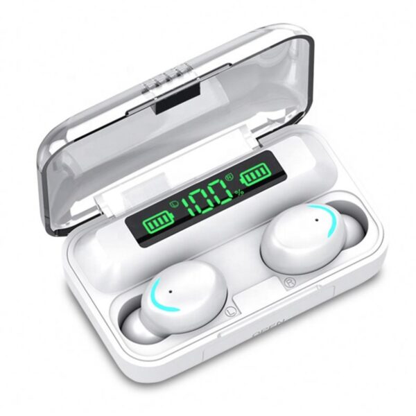True wireless f9 f9-5 black earbuds in ear buds earbuds with power bank wholesale noise cancelling tws earphone - Image 4