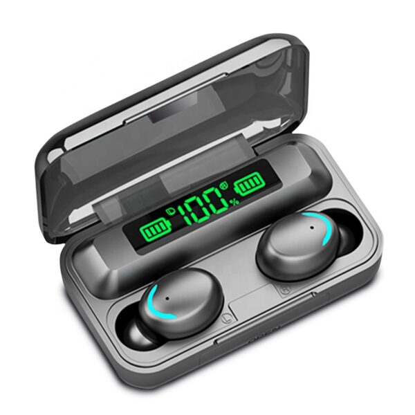 True wireless f9 f9-5 black earbuds in ear buds earbuds with power bank wholesale noise cancelling tws earphone - Image 5