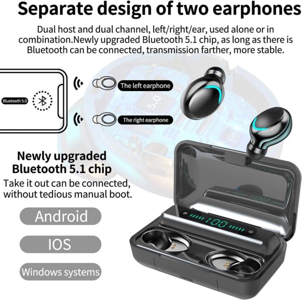 Valdus Original F9 TWS Earphones 9D Hifi Stereo Waterproof In Ear Headphone BT 5.0 LED Display Wireless Earbuds F9-5 F9-5C - Image 3