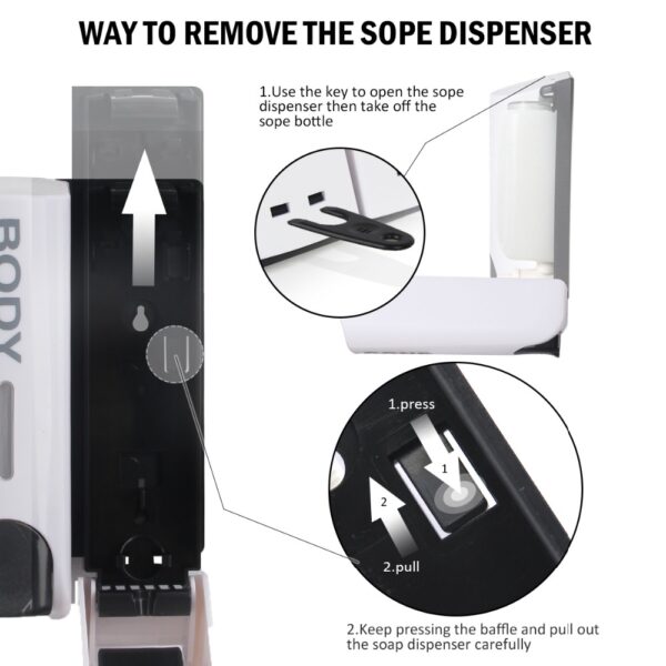 Shower Soap / Shampoo Dispenser Wall Mounted - Image 3