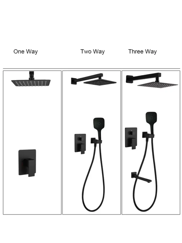 Wall mounted shower set - color Black - Image 2