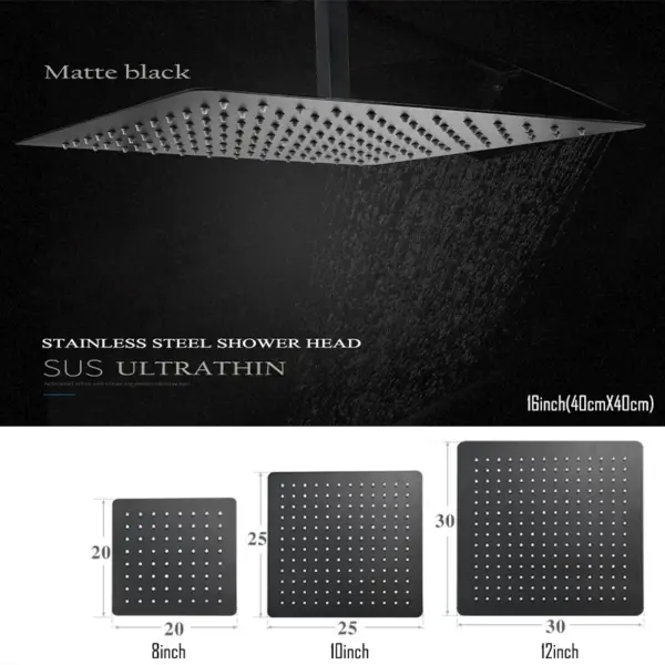 Wall mounted shower set - color Black - Image 4