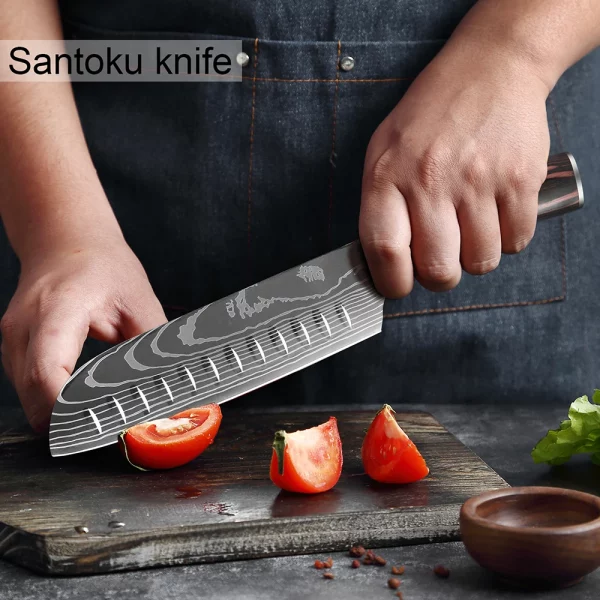 Kitchen Chef Knives Set - Carbon Stainless Steel - Image 5