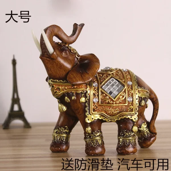 Elephant desk statue: Lucky Feng Shui Green Elephant Sculpture - Image 5