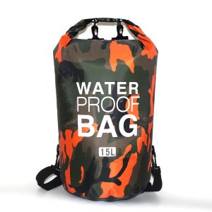 2/5/10/15L Outdoor Camouflage Waterproof Portable Rafting Diving Dry Bag Sack PVC Swimming Bags for River Trekking