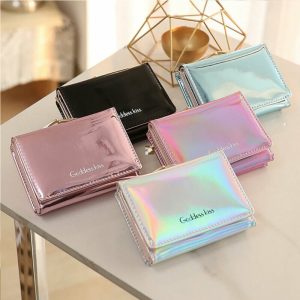 5 Colors Summer Stylish Wallet  Women New Hot Luxury Laser Leather Wallet Card Holder Coin Purse Clutch Mini Laser Wallet