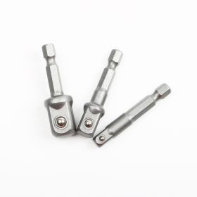 3pcs/set Chrome Vanadium Steel Socket Adapter Hex Shank to 1/4" 3/8" 1/2" Extension Drill Bits Bar Hex Bit Set Power Tools