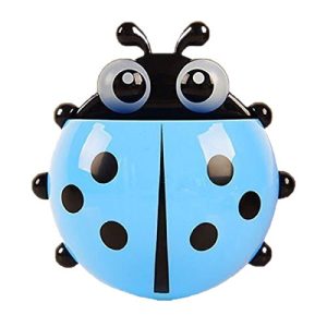 Convenient Bathroom Toothbrush Stuff Ladybug Wall Suction Holder-Blue