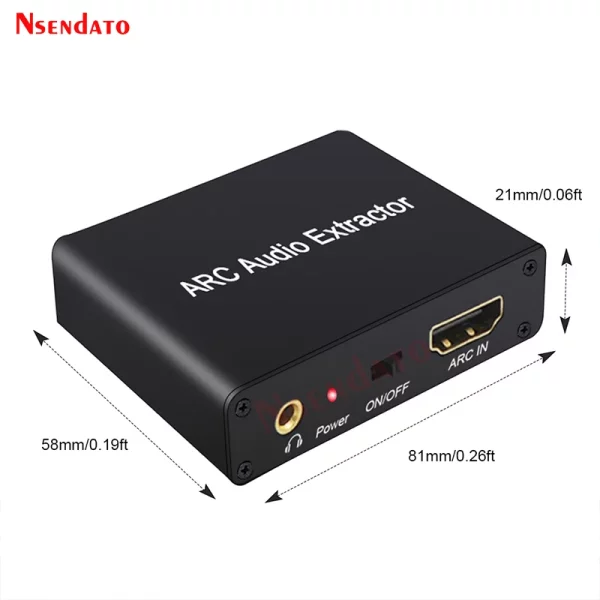 HDMI ARC Audio Extractor DAC ARC L/R Coaxial SPDIF Jack Extractor Return Channel Converter For Fiber RCA 3.5mm Headphone for TV - Image 5