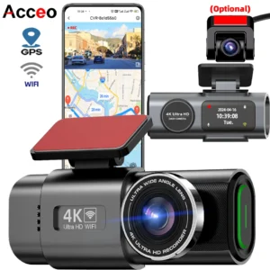 Видеорегистратор 4K UHD с ночным видением, Wi-Fi и GPS, парковка 24ч | Доставка по Израилю