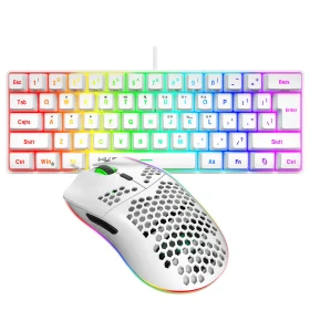 HXSJ V700 RGB клавиатура 61 клавиша + игровая мышь — комплект для геймера | Купить с доставкой