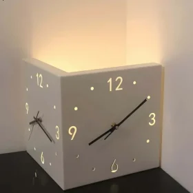 Угловые двусторонние светящиеся часы с LED подсветкой и бесшумным ходом | ???????? ?? ???????
