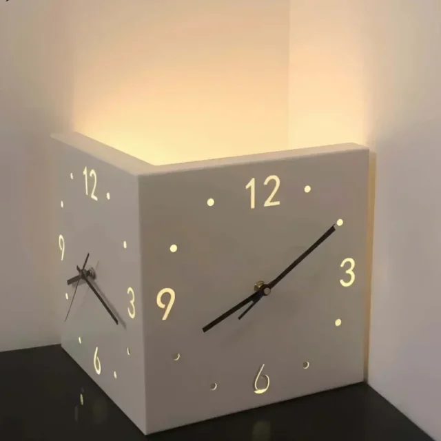 Угловые двусторонние светящиеся часы с LED подсветкой и бесшумным ходом | ???????? ?? ???????