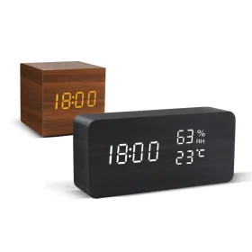 Светодиодные деревянные часы-будильник с голосовым управлением, USB/AAA | купить в Израиле