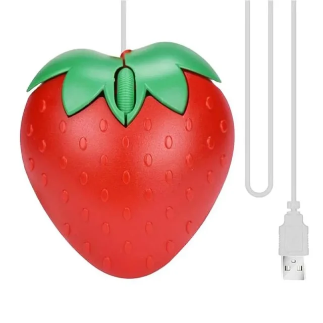 Мини-мышь USB с клубникой 3D — проводная оптическая для ноутбука и ПК | купить в Израиле