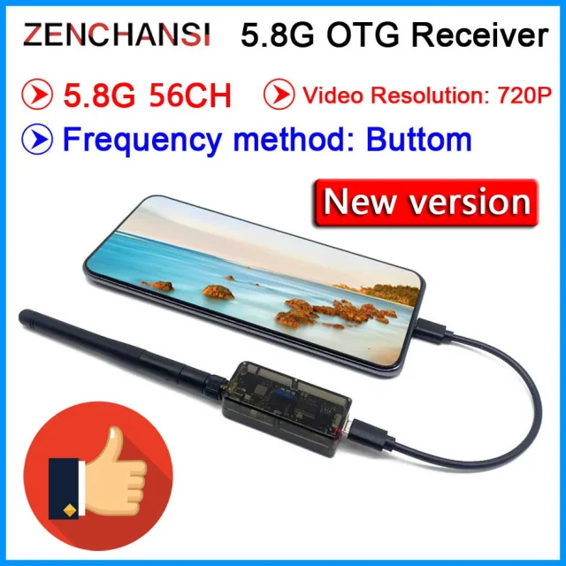 FPV приёмник 5.8G 48CH UVC OTG со звуком для Android смартфона и планшета | купить в Израиле
