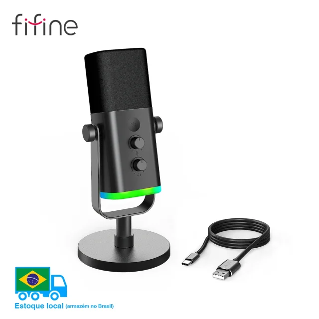 FIFINE AM8 USB/XLR микрофон с RGB подсветкой, кнопкой mute и разъёмом для наушников | ???????? ?? ???????