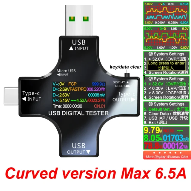 USB тестер TFT Bluetooth Type-C PD — вольтметр, амперметр, измеритель тока | купить в Израиле