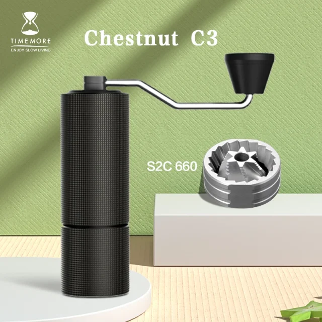 TIMEMORE Chestnut C2/C3 Ручная кофемолка с жерновами S2C и двойным подшипником | купить в Израиле